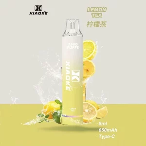 XiaoKe一次性電子煙 7500口｜650mAh可充電｜3%濃度｜口味-檸檬茶