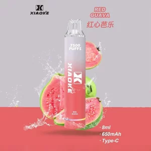 XiaoKe一次性電子煙 7500口｜650mAh可充電｜3%濃度｜口味-紅心芭樂
