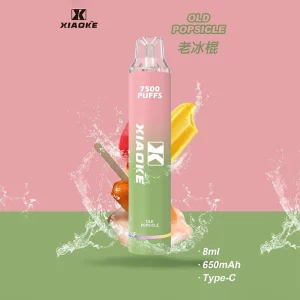 XiaoKe一次性電子煙 7500口｜650mAh可充電｜3%濃度｜口味-老冰棍
