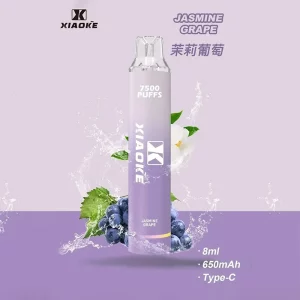 XiaoKe一次性電子煙 7500口｜650mAh可充電｜3%濃度｜口味-茉莉葡萄