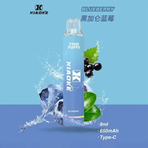 XiaoKe一次性電子煙 7500口｜650mAh可充電｜3%濃度｜口味-黑加侖藍莓